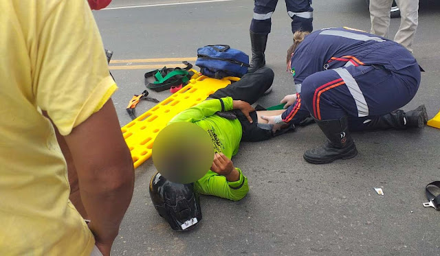 Jacobina: Mototaxista sofre acidente na Avenida Centenário