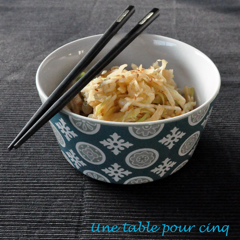 Une table pour cinq Salade de chou blanc à la japonaise