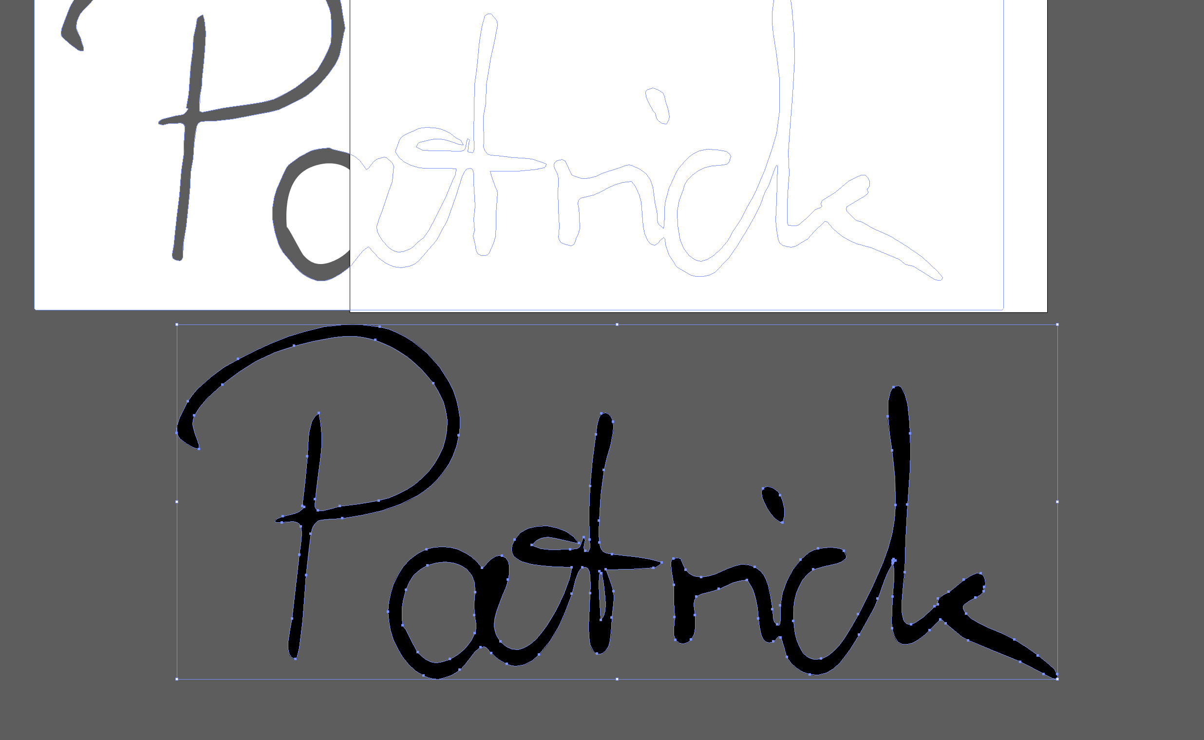 Digitizing a signature from a photograph from a picture to a