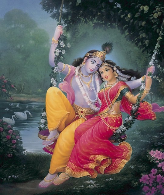 Beautiful HD wallpaper of Shri Krishna Bhagwan with Radha