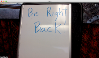 Sign saying Be Right Back