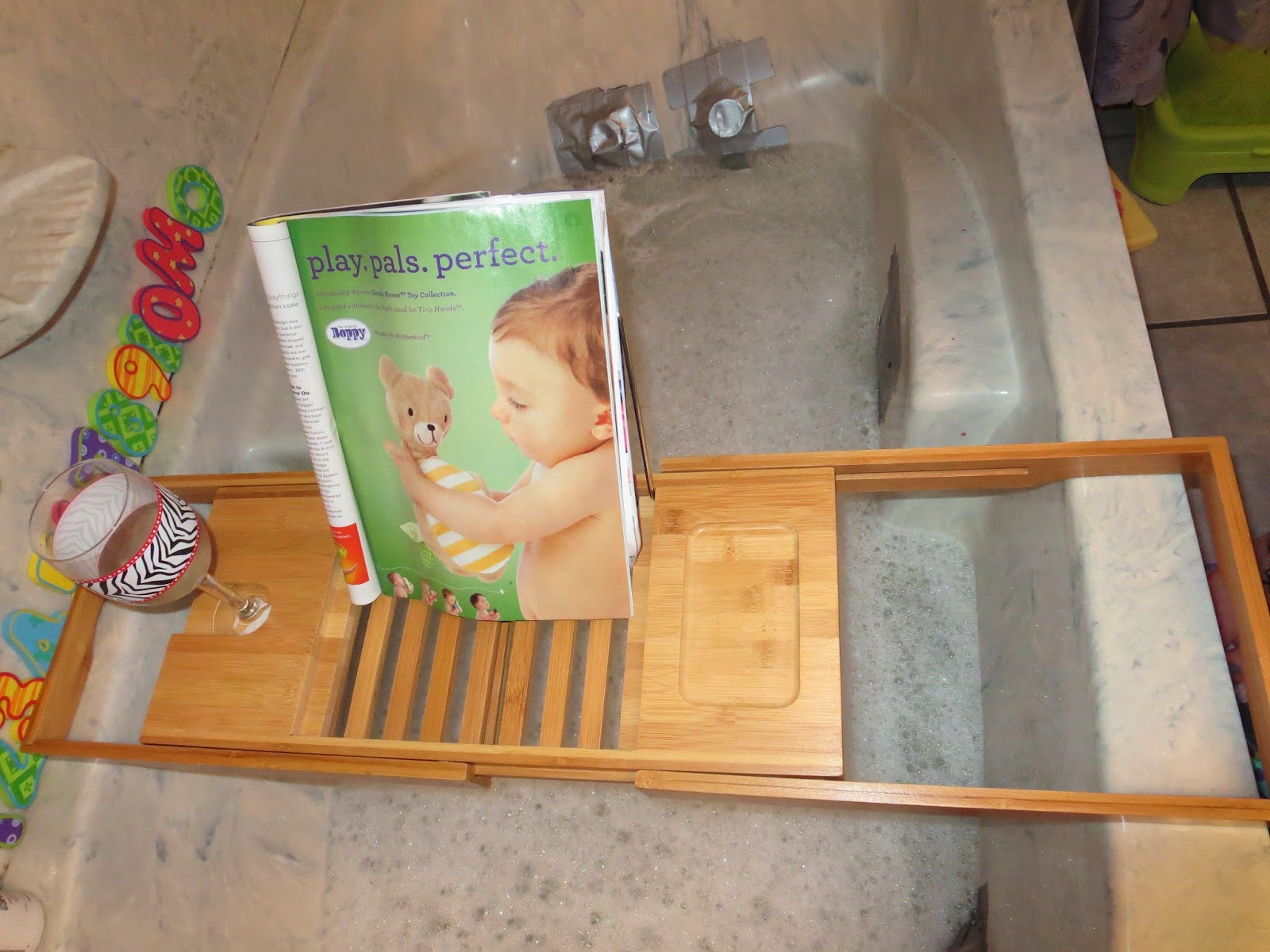 Mother's Day Gift Guide Bamboo Bathtub Caddy with Extending Sides by