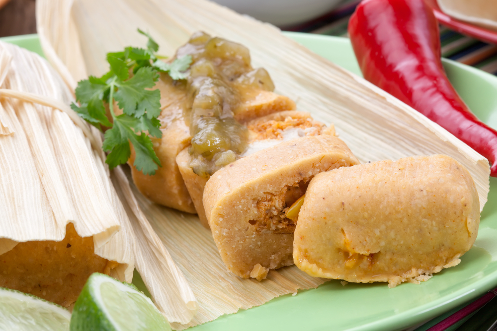 TAMALES VERDES CON POLLO RECETA