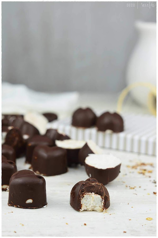  Bombones de chocolate saludables- bombones saludables-Bombones caseros sin azúcar- Bombones de chocolate aptos para diabéticos- 