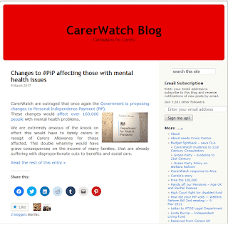 Carer Watch Blog homepage, 16 Oct 2020