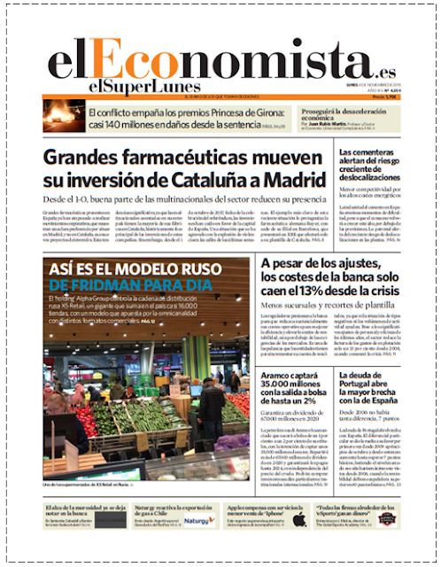 EL SUPERLUNES. Edición de el diario El Economista del 4 de Noviembre 2019.