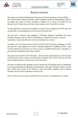 remerciement rapport de projet de fin d'étude pdf