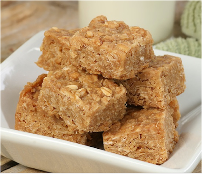   PEANUT BUTTER OAT SQUARES #healthy 