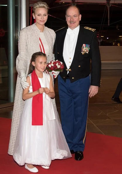 Princess Charlene, Prince Albert II, Princess Caroline of Hanover and Andrea Casiraghi attend National day gala