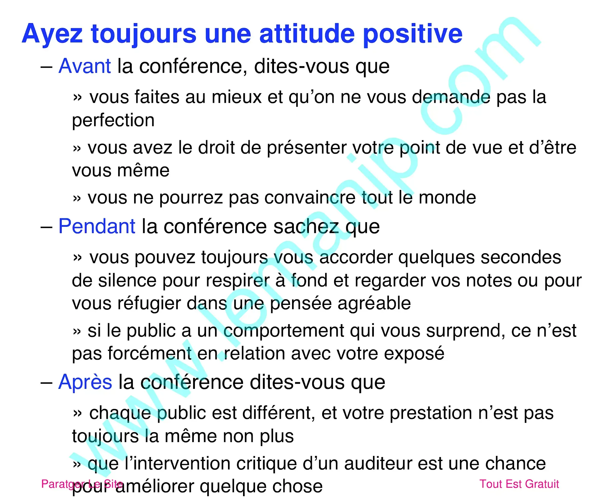 Ayez toujours une attitude positive