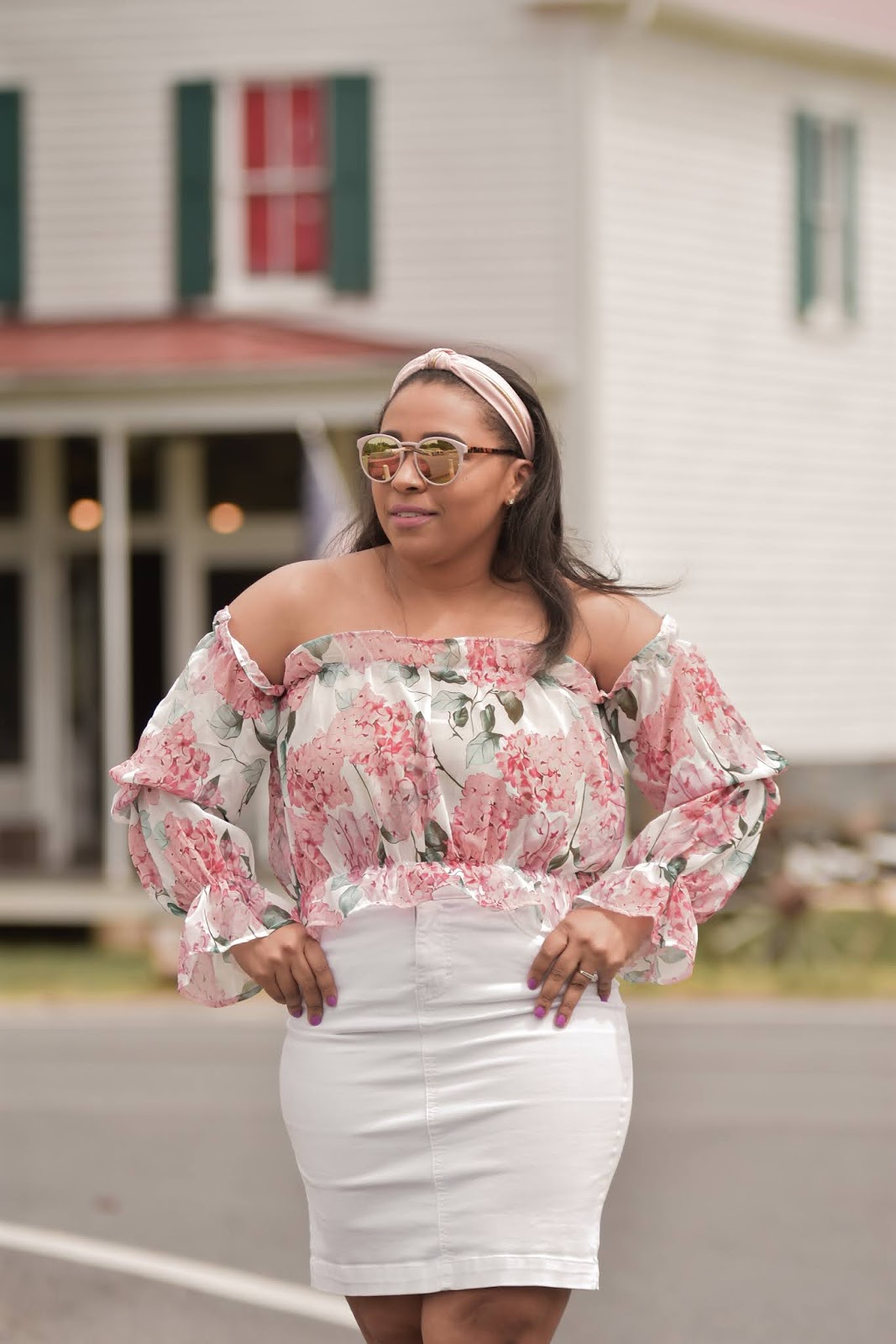 shein, shein reviews, floral top, summer outfit ideas, chic summer outfit , pattys klsoet.