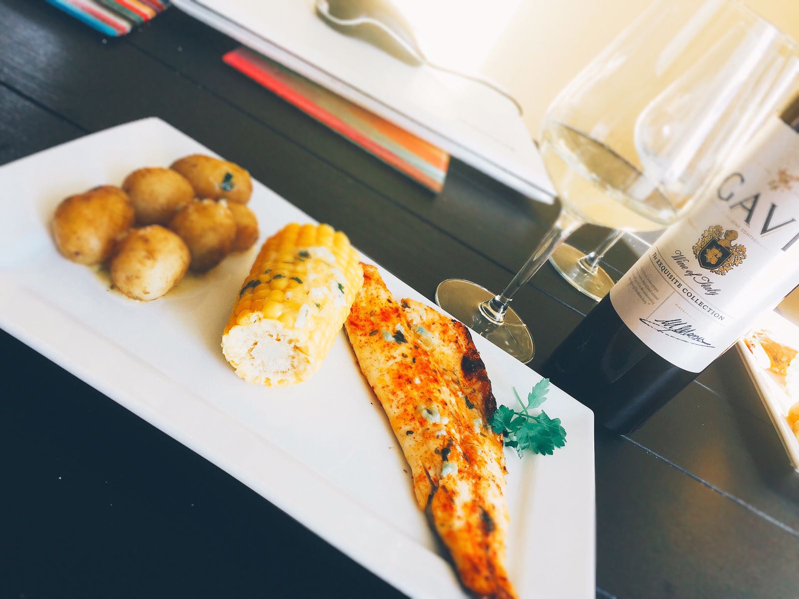 Grilled Sea Bass with Lemon Garlic butter