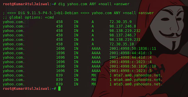 Dig command in Linux for querying Domain Name System (hackingtruth.in) (kumaratuljaiswal.in)