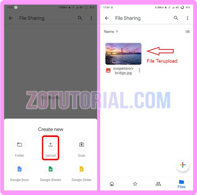 Cara Upload dan Sharing File Google Drive dari HP Android