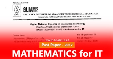 2017 - Past Paper | Mathematics for IT