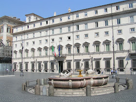 The Palazzo Chigi in Rome was built originally for the  Aldobrandini family before passing to the Chigi family in 1659