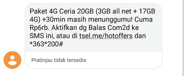 Paket Internet Telkomsel Kuota All Net