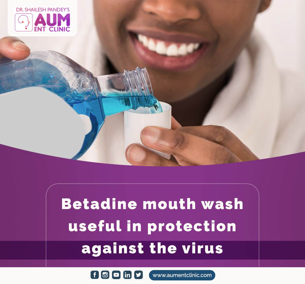 Betadine mouth wash, useful in protection against the virus