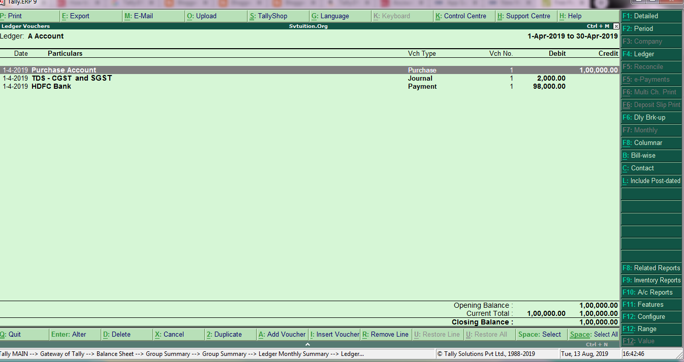 How to Pass TDS Voucher Entries Under GST in Tally.ERP 9 Accounting