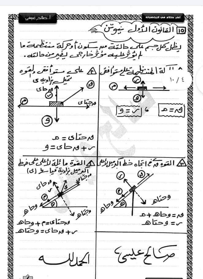 لطلاب الثانوية العامة.. خلاصة الديناميكا + ٦٠ سؤال بالإجابات 4