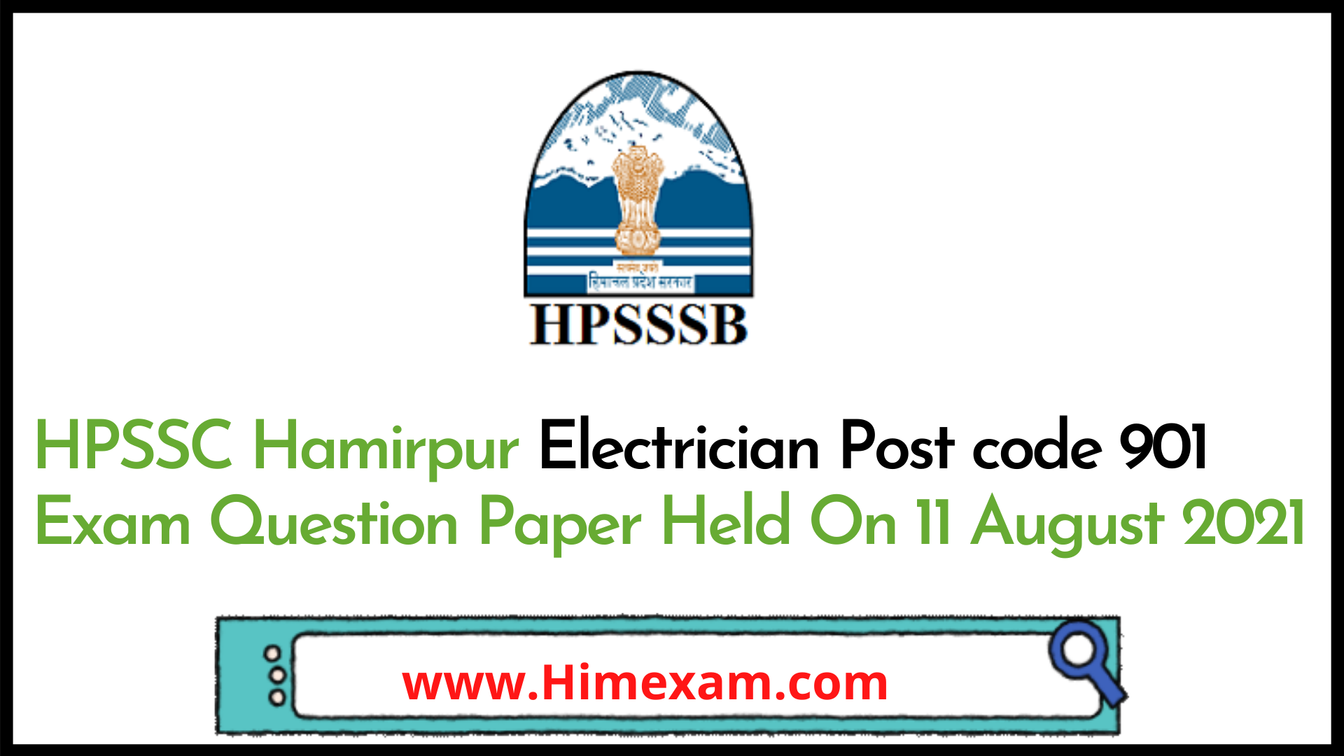 HPSSC Hamirpur Electrician Post code 901 Exam Question Paper Held On 11 August 2021 HPSSC Hamirpur Electrician Post code 901 Exam Question Paper Held On 11 August 2021