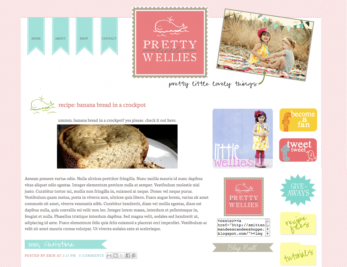 Smitten Blog Designs giveaway!