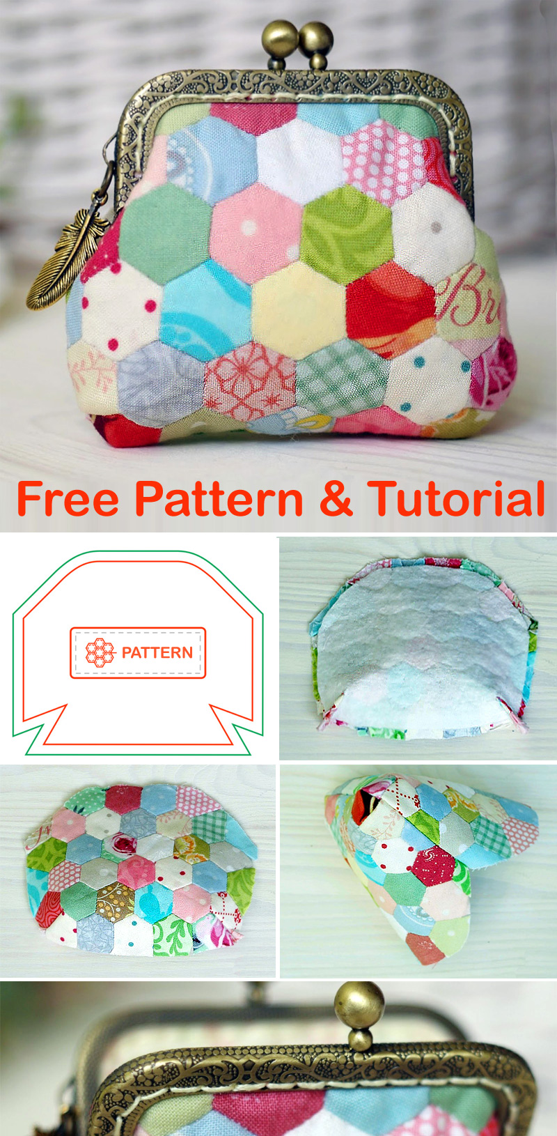Patchwork Coin Purse Bag. Tutorial and Pattern