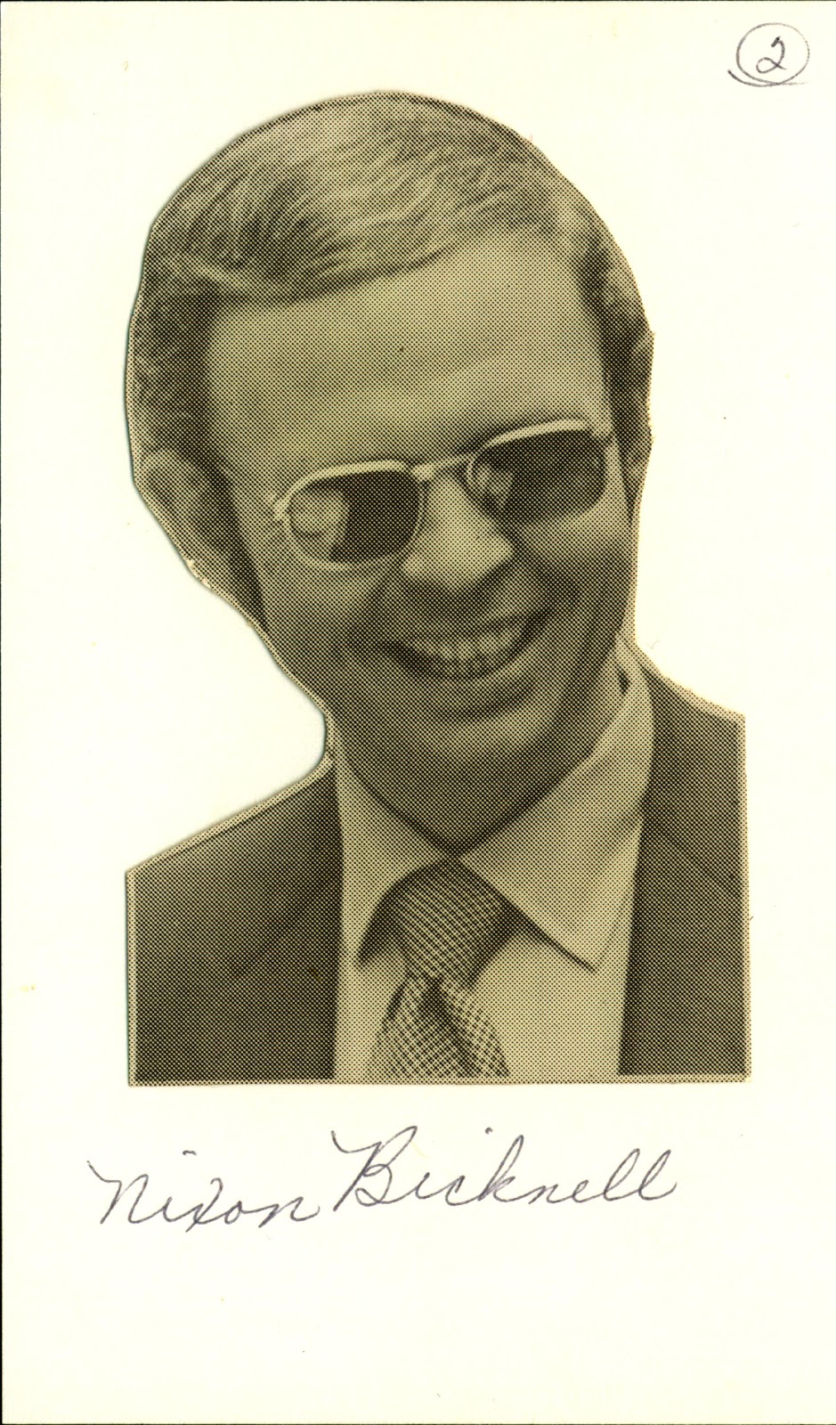 Nixon Bicknell with sunglasses 1970