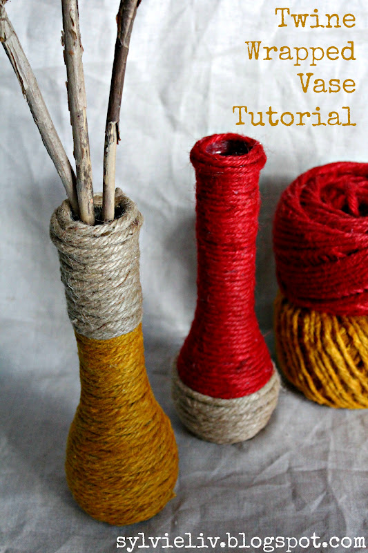 Sylvie Liv Twine Wrapped Vase Tutorial... Fall Decor DIY