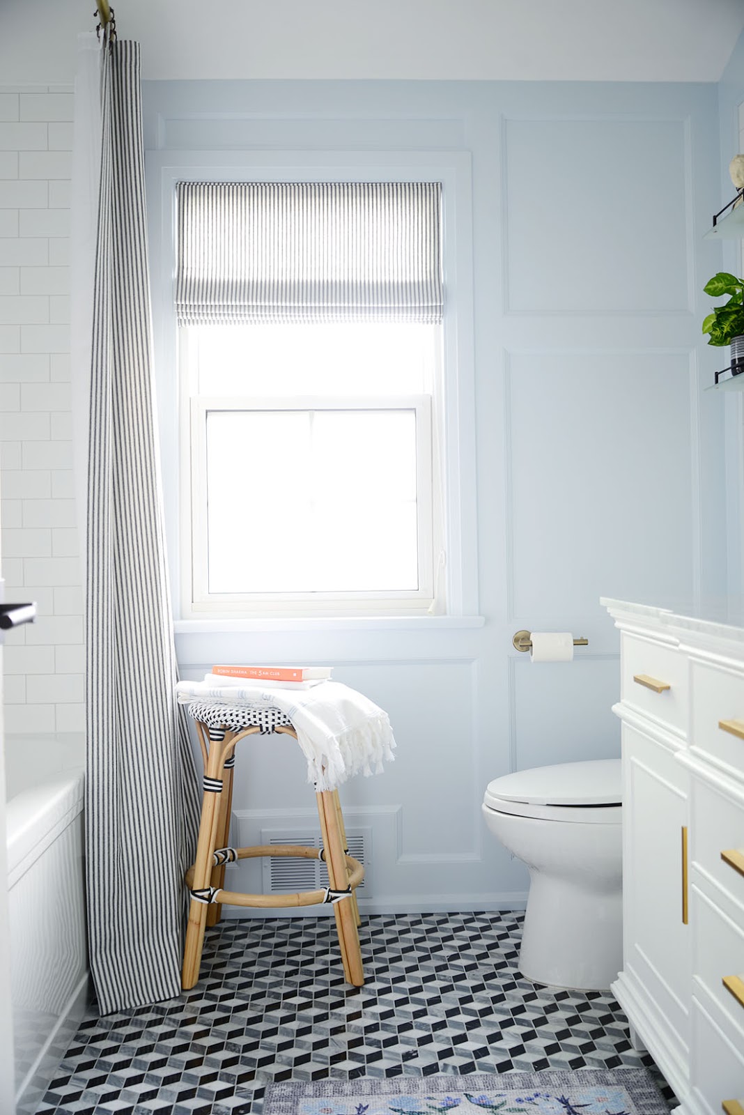 French blue bathroom makeover 