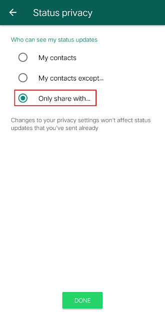 Mengirim Status WA Khusus Agar Hanya Terlihat Oleh Kontak / Orang Tertentu