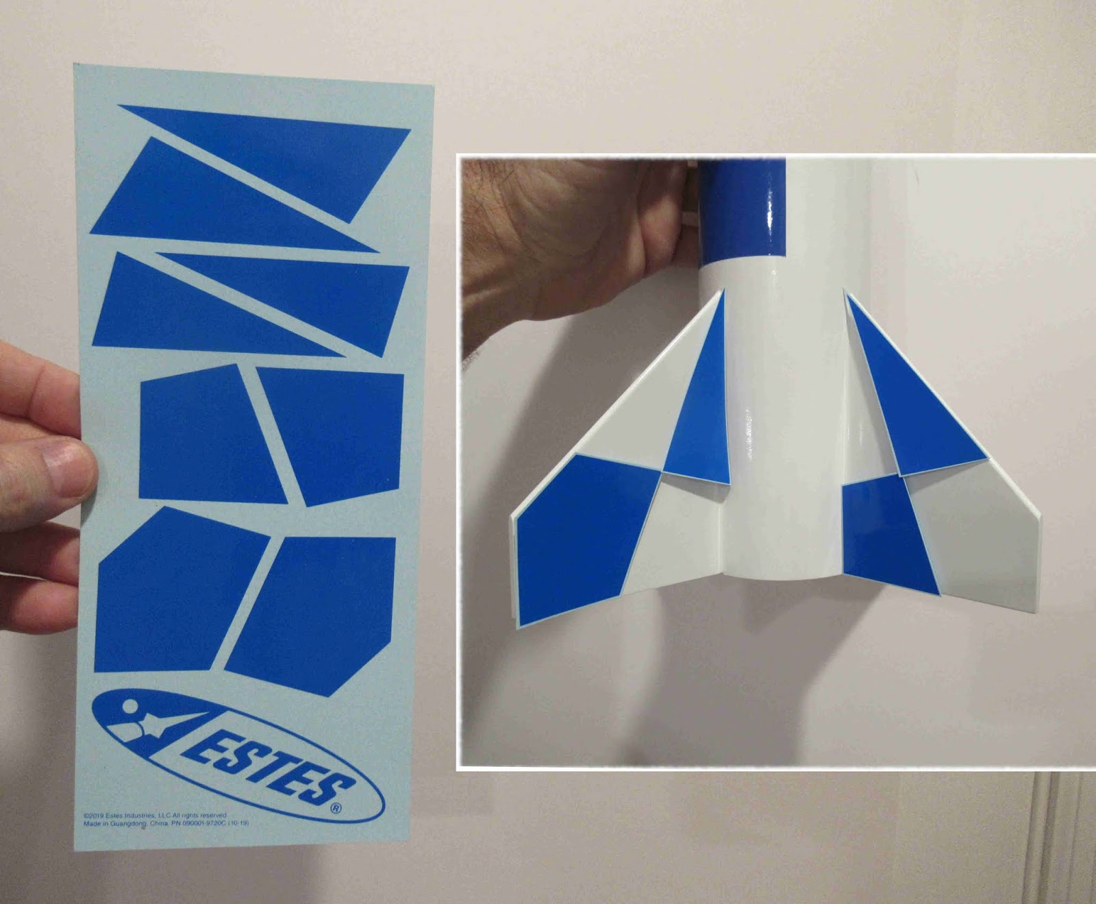 Model Rocket Building Estes Doorknob, 9720 Build, Part 13, Sport Decals