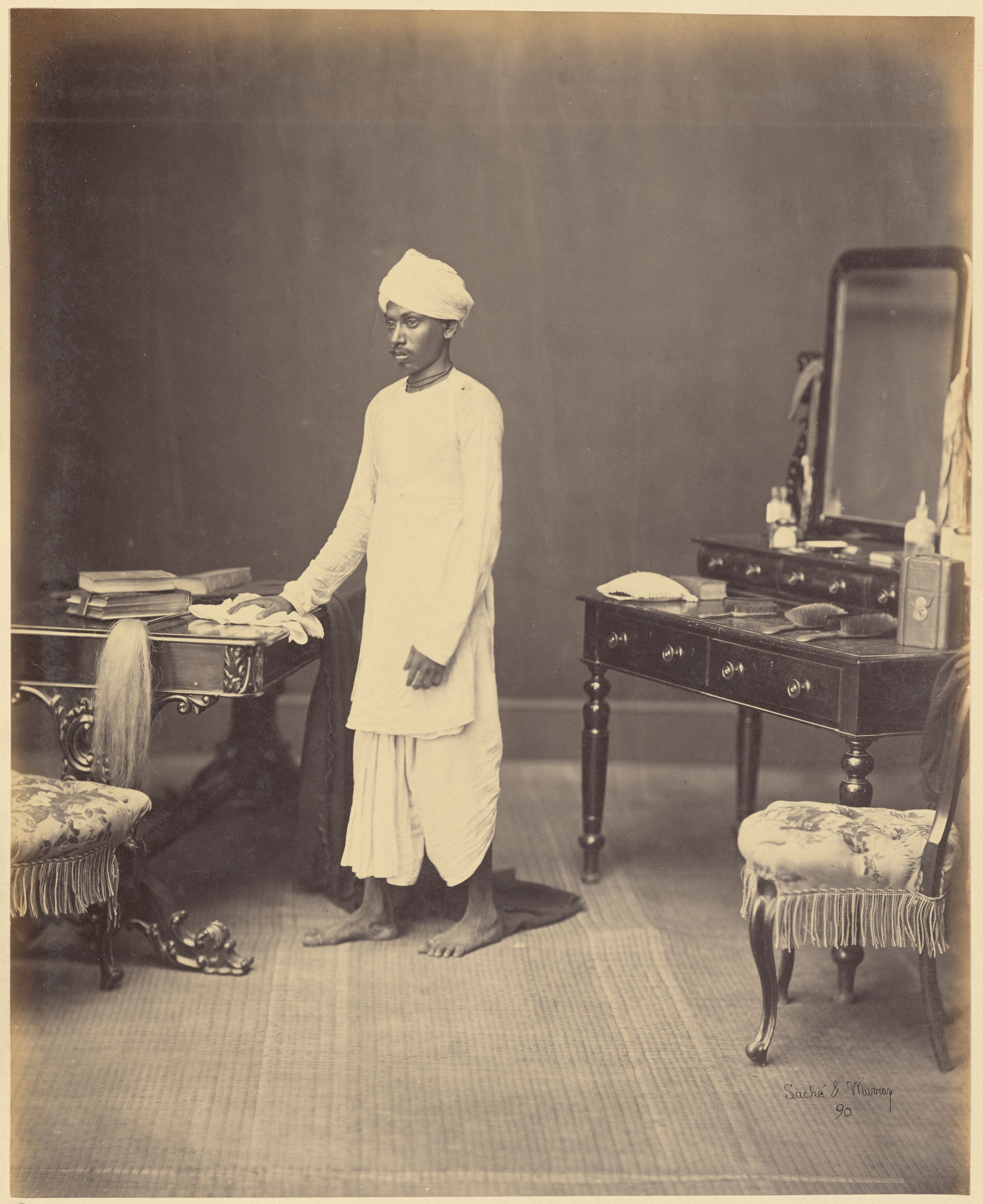 Studio Portrait of a Man as a Bearer, or a Head Servant - Circa 1860s