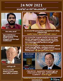 Daily Malayalam Current Affairs 24 Nov 2021