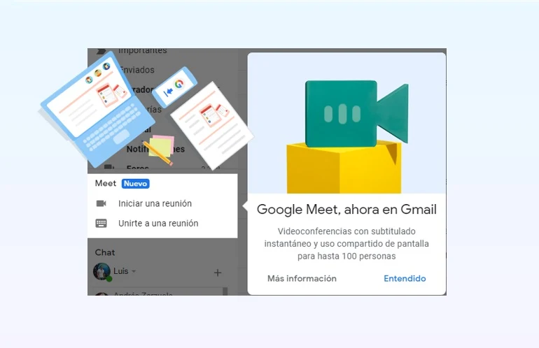 Cómo utilizar Google Meet en Gmail