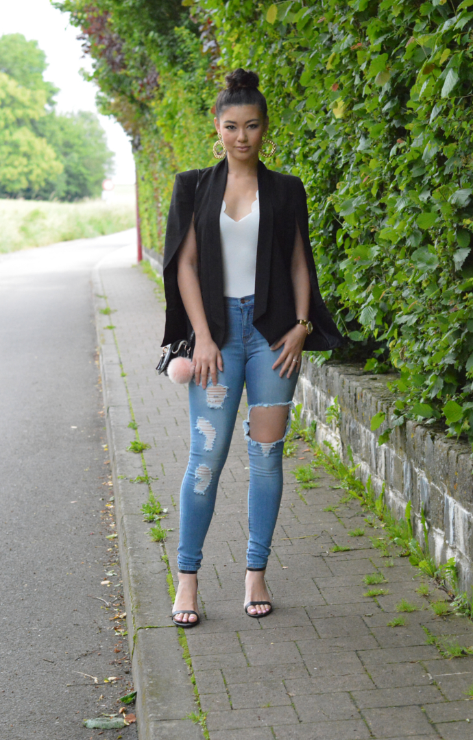 cape blazer outfit