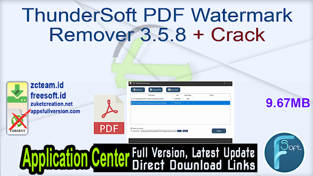 ThunderSoft PDF Watermark Remover 3.5.8 + Crack_ ZcTeam.id