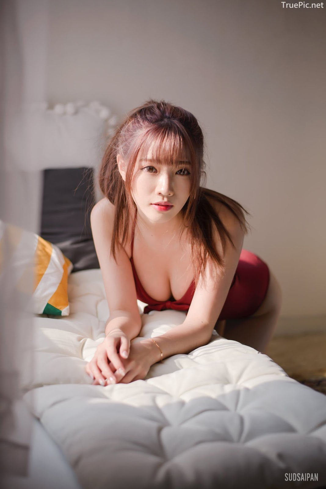 Chinese hot streaming girl - 簡欣汝 - Red Swimming Suit - TruePic.net - Picture 15