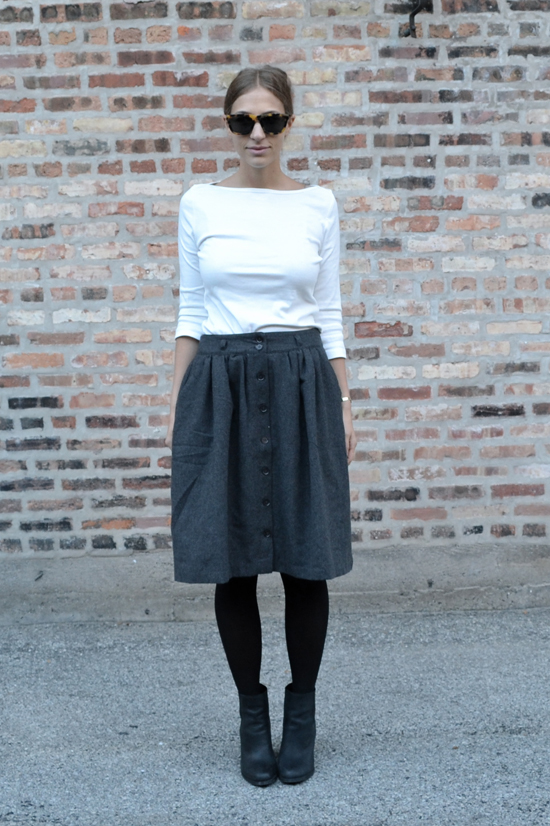 The Wearist Wearing Grey skirt