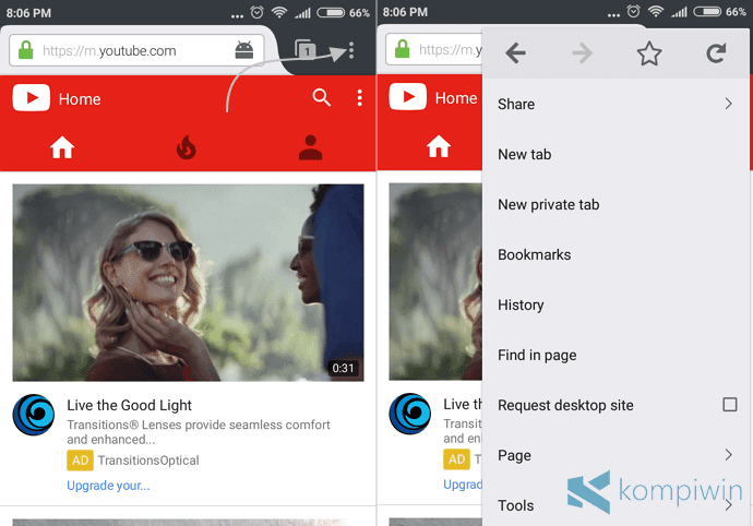 buat shortcut halaman web