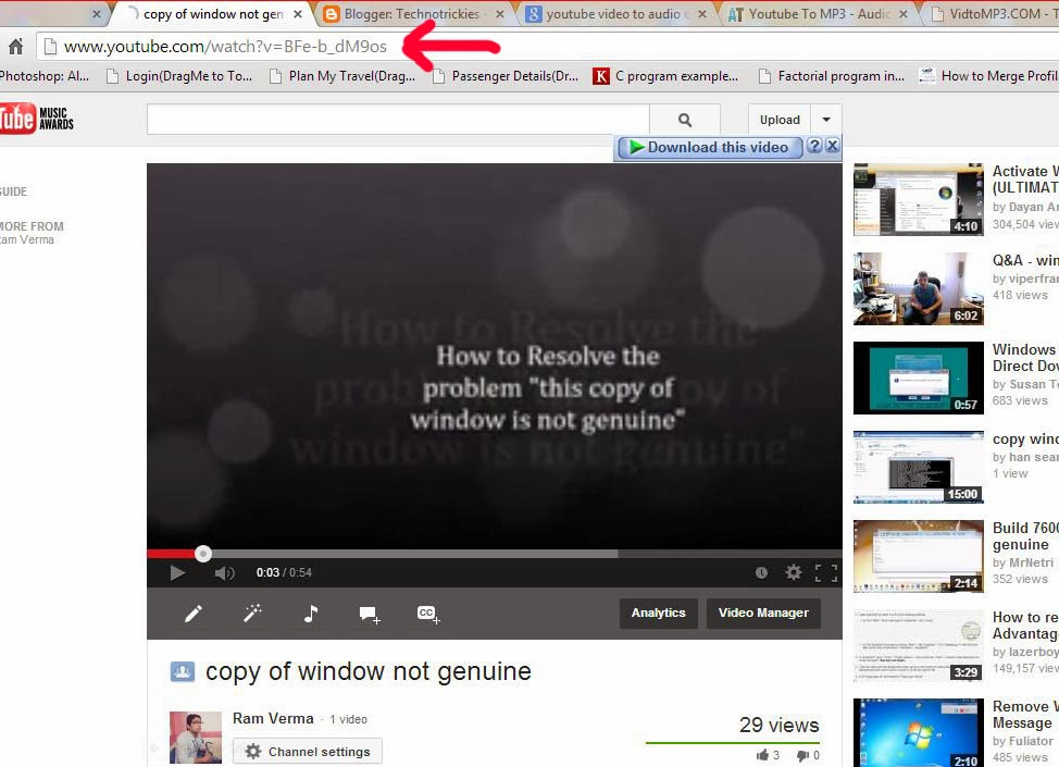 How to download Audio files from You tube video Technotrickies Tricks and Technology