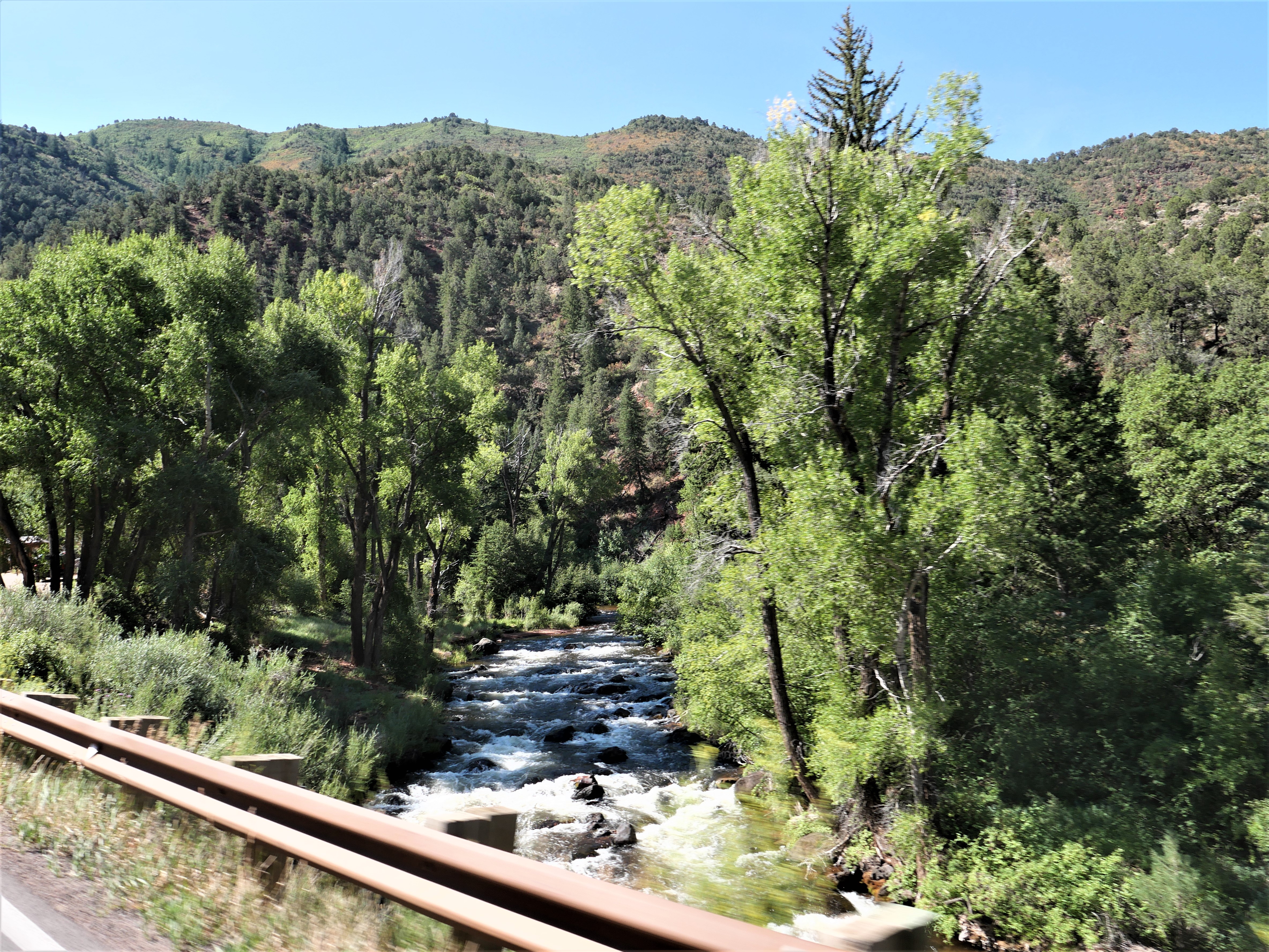 Pillion Papers Riding around Basalt Colorado on Fryingpan Road