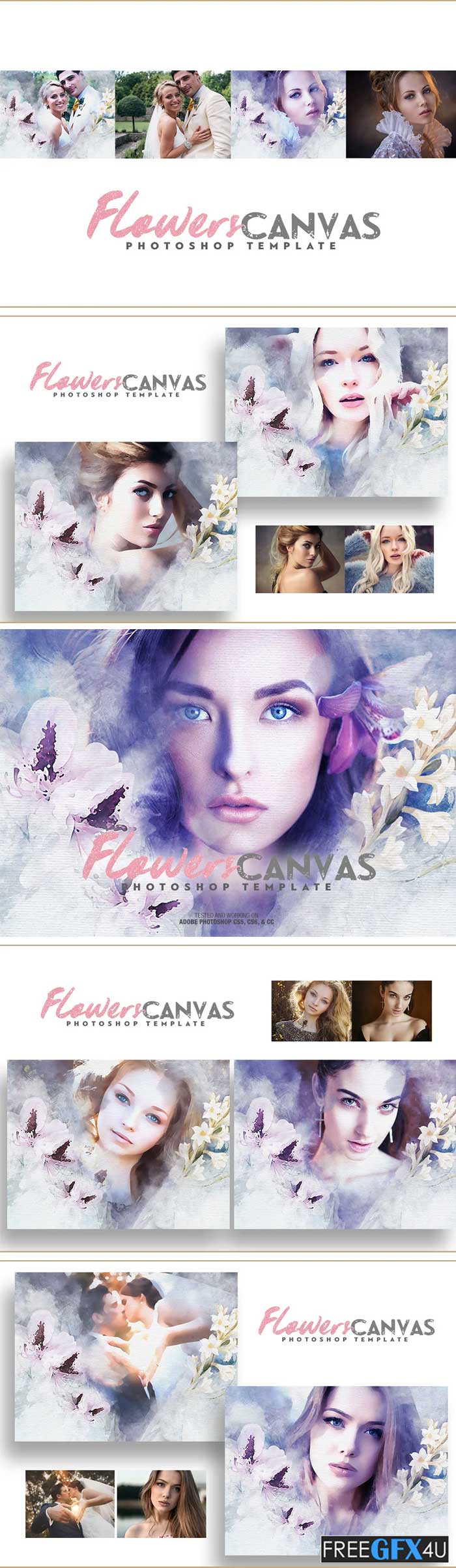 Flowers Canvas Photo Template