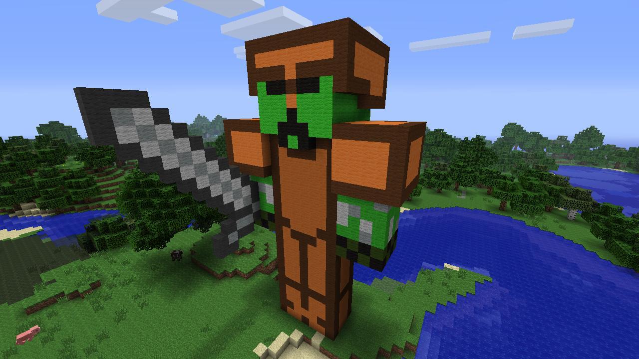 Minecraft 360 Creations Creeper Player Statue