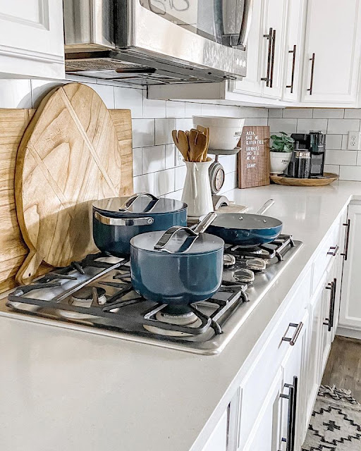 kitchen with bar pulls