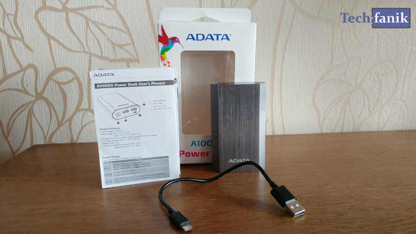 Adata A10050 zawartość pudełka/zestawu sprzedażowego Adata A10050 Power Bank Opakowanie