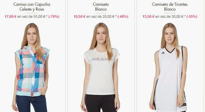Ejemplos de ropa de Adidas para ellas disponible en esta oferta Ropa Adidas para mujer