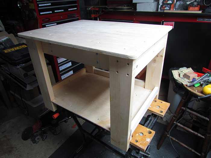 Small DIY Pine Table/Stand for Equipment Rack Crawls Backward (When