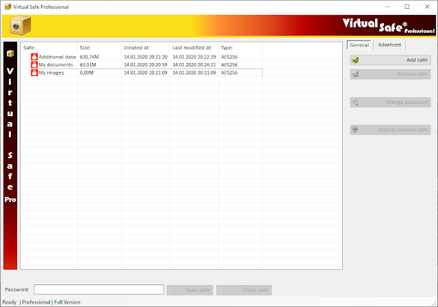 Screenshot Virtual Safe Professional 3.3.0 Full Version Screenshot Virtual Safe Professional 3.3.0 Full Version