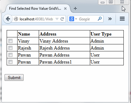 Find Selected Row Value Of GridView on Button Click In Asp.Net Using C# ...